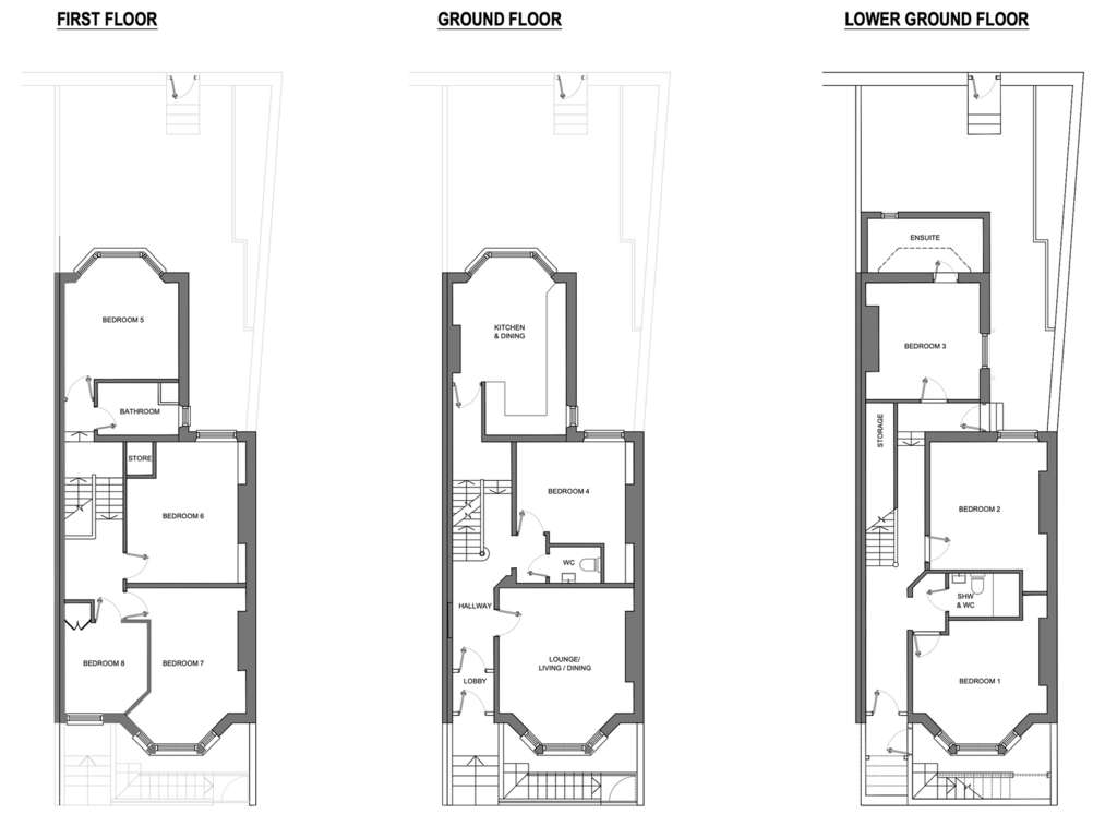 8 bedroom end of terrace house for sale - floorplan