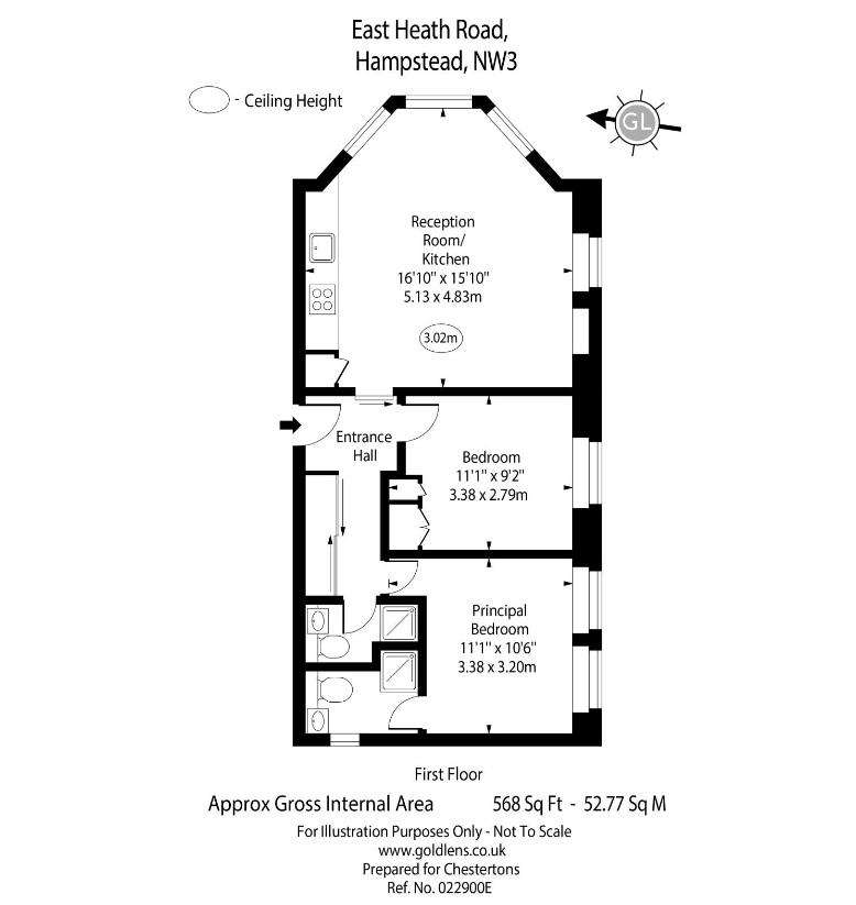 2 bedroom flat to rent - floorplan