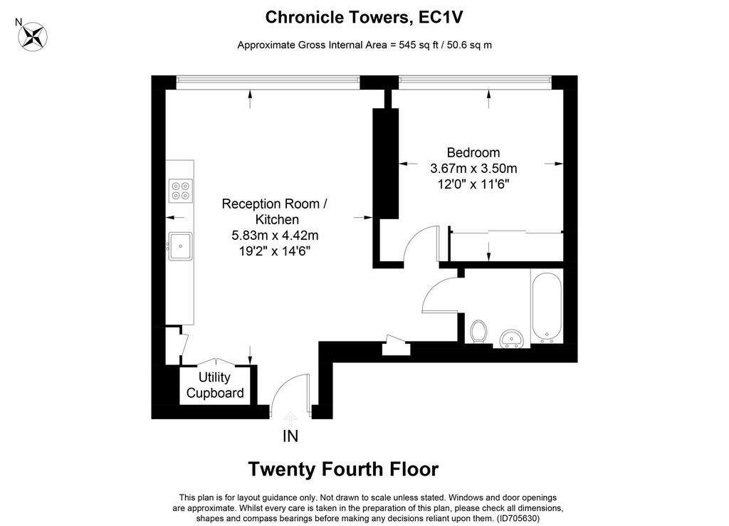 1 bedroom flat to rent - floorplan