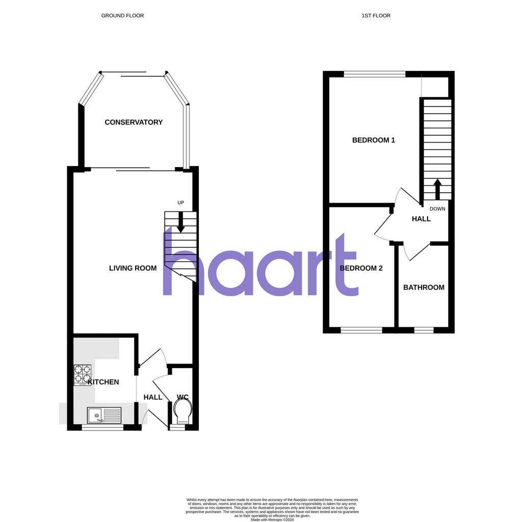 2 bedroom terraced house for sale - floorplan