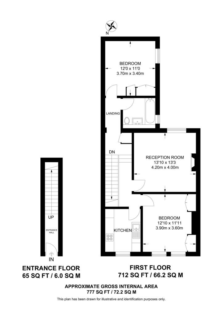 2 bedroom flat to rent - floorplan