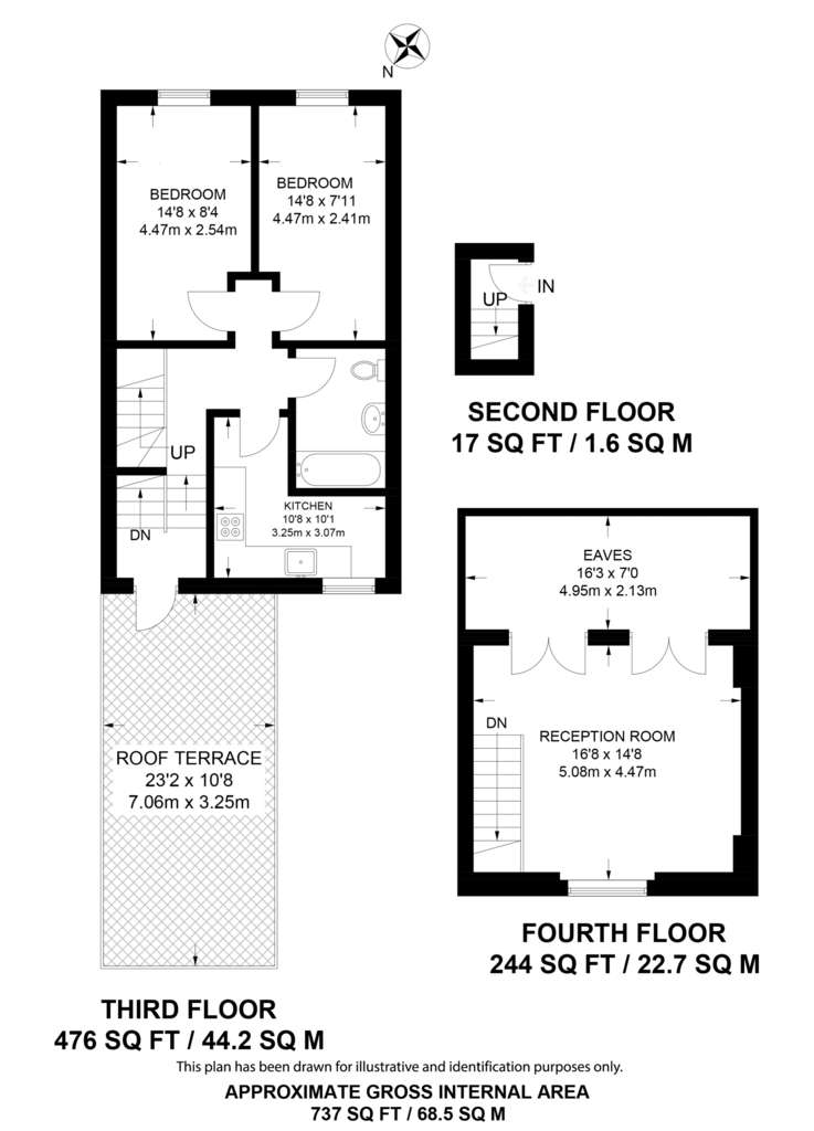 2 bedroom flat to rent - floorplan