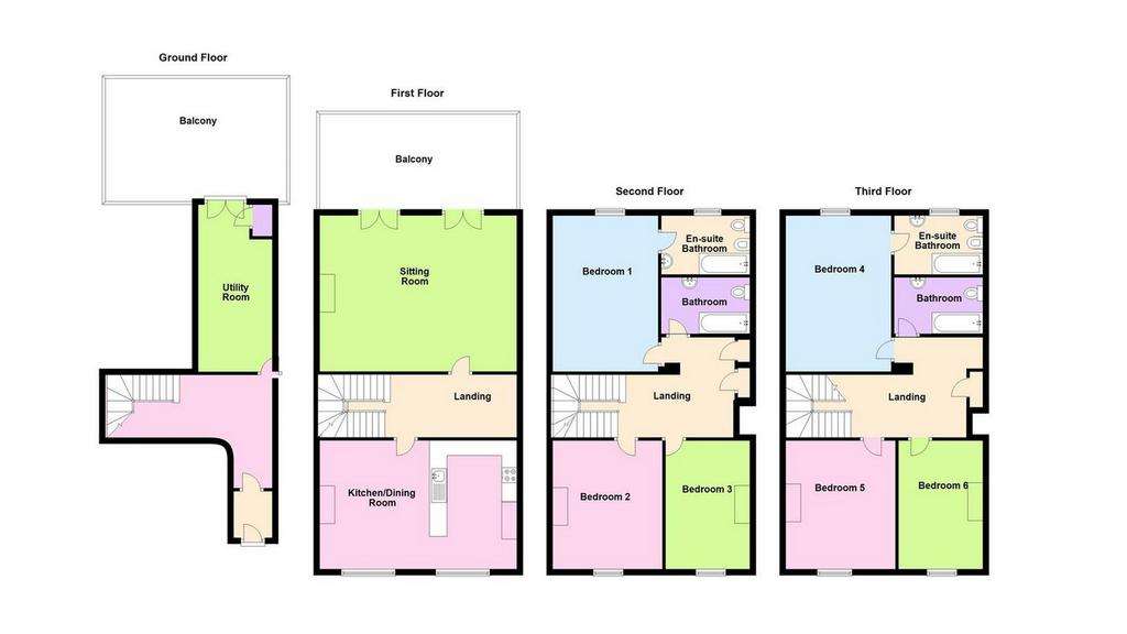 6 bedroom town house for sale - floorplan