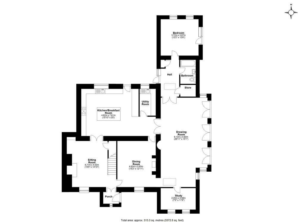 5 bedroom country house for sale - floorplan