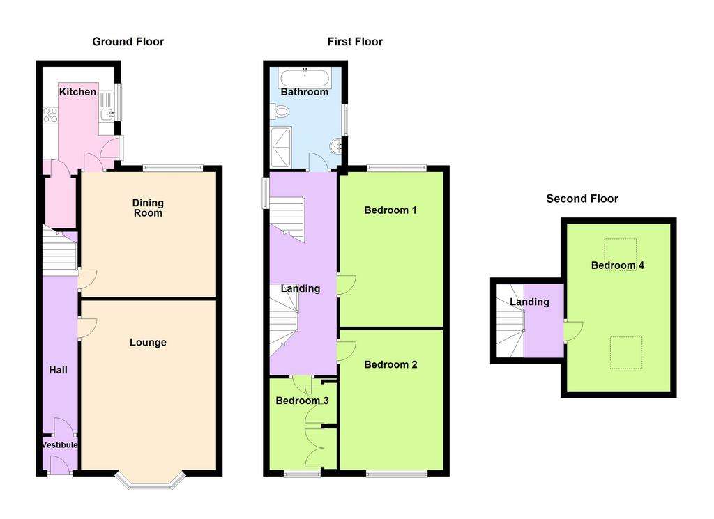 4 bedroom end of terrace house for sale - floorplan