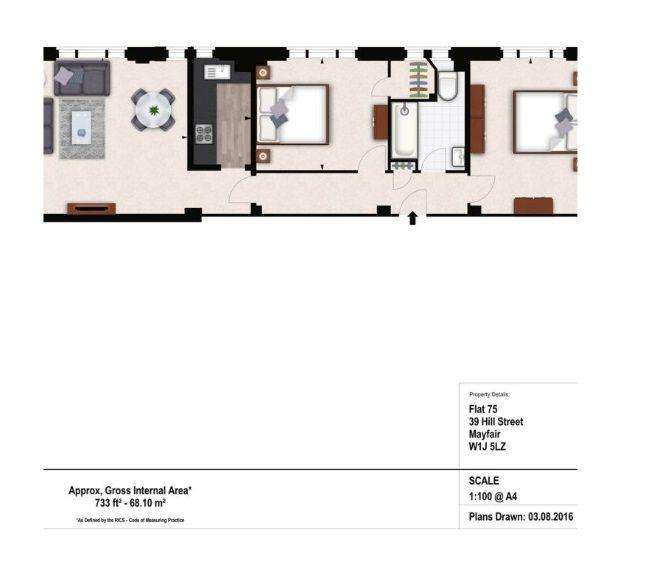 2 bedroom flat to rent - floorplan