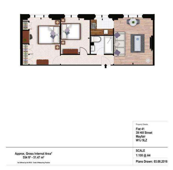 2 bedroom flat to rent - floorplan