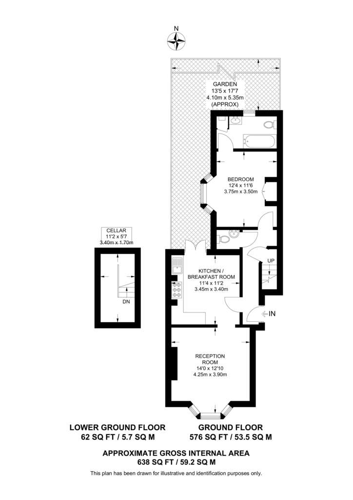 1 bedroom house to rent - floorplan