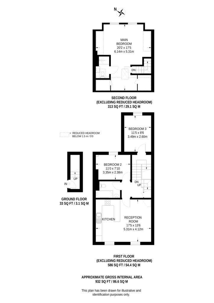 3 bedroom flat to rent - floorplan