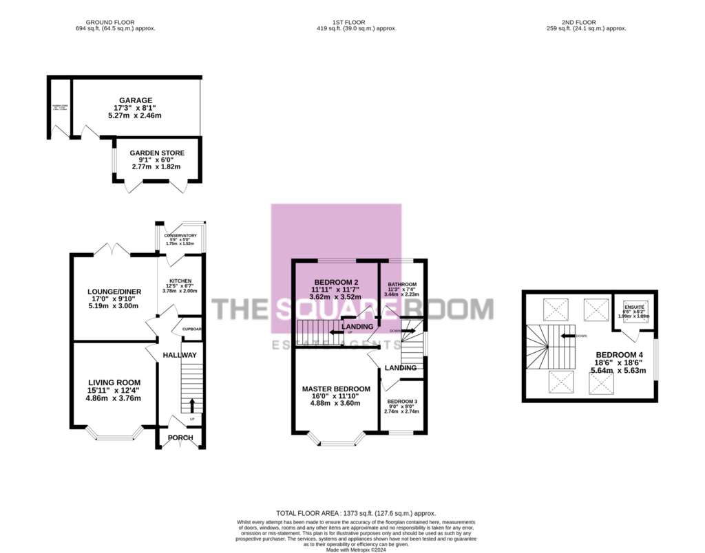 4 bedroom semi-detached house for sale - floorplan