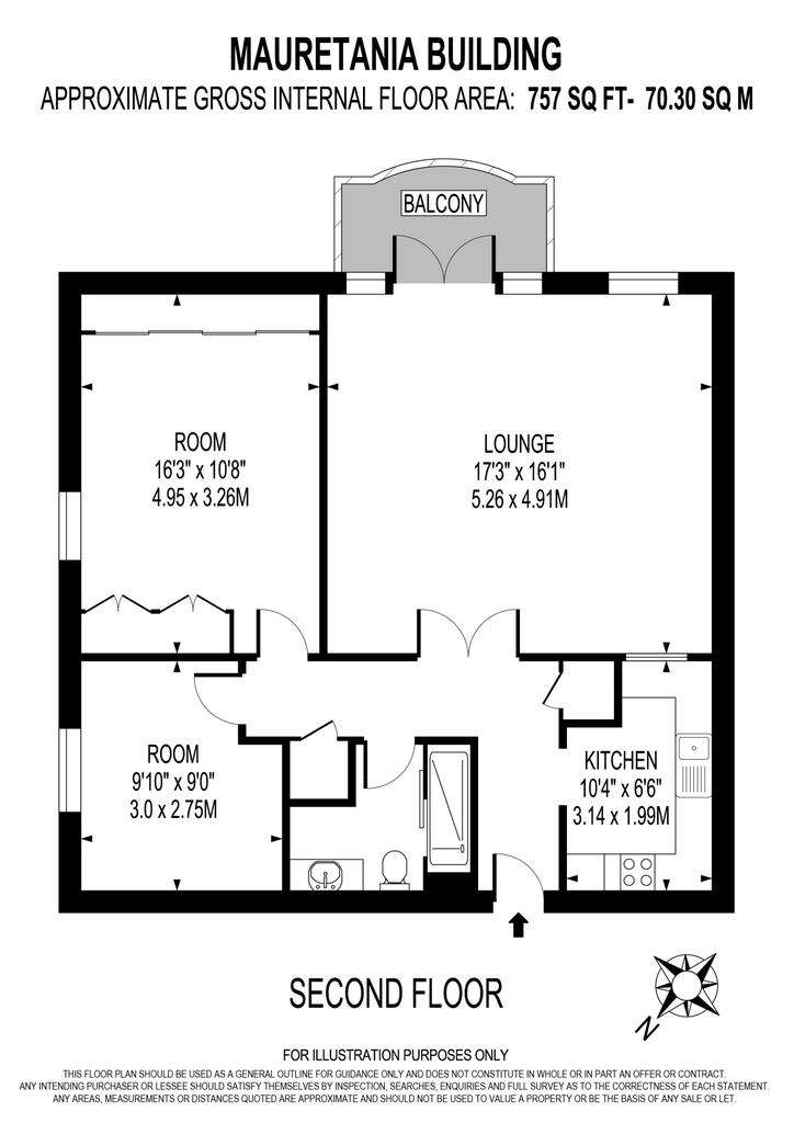 2 bedroom flat to rent - floorplan