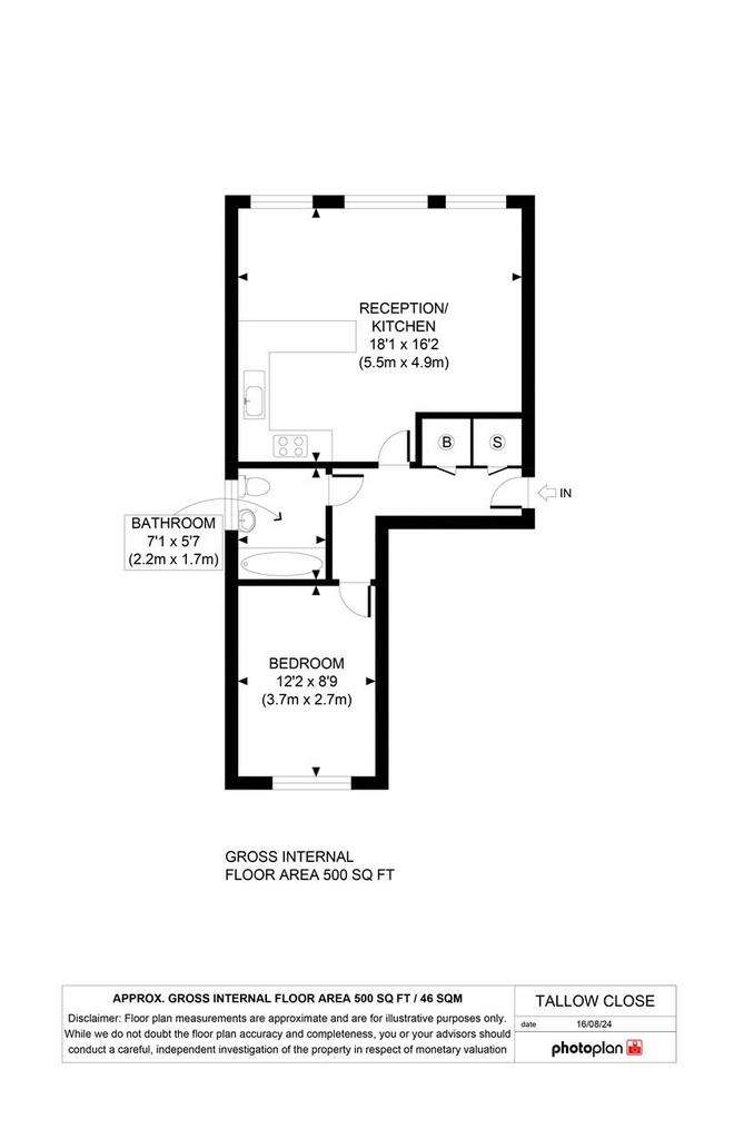 1 bedroom flat for sale - floorplan