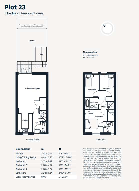 3 bedroom terraced house for sale - floorplan