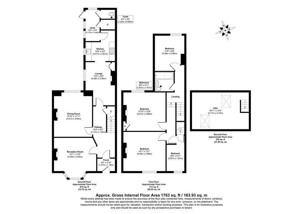 4 bedroom terraced house for sale - floorplan