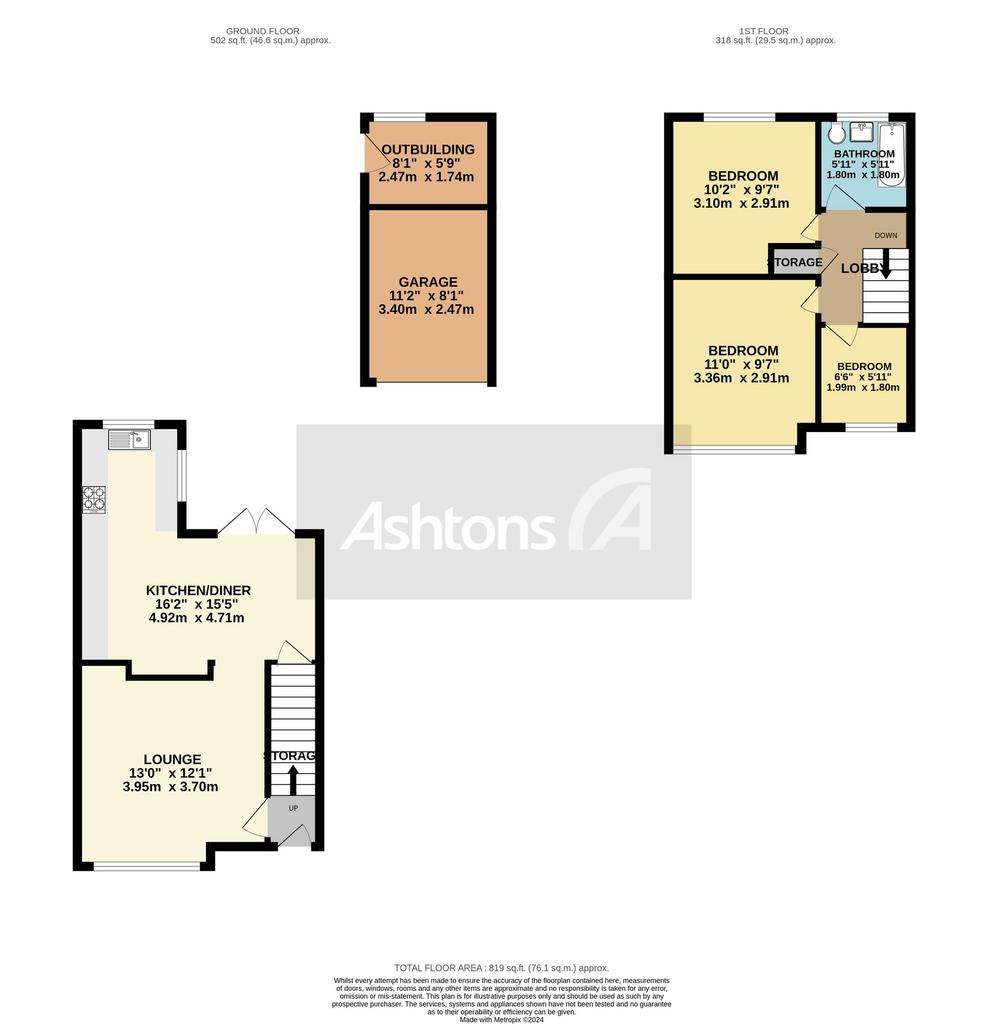 3 bedroom semi-detached house for sale - floorplan