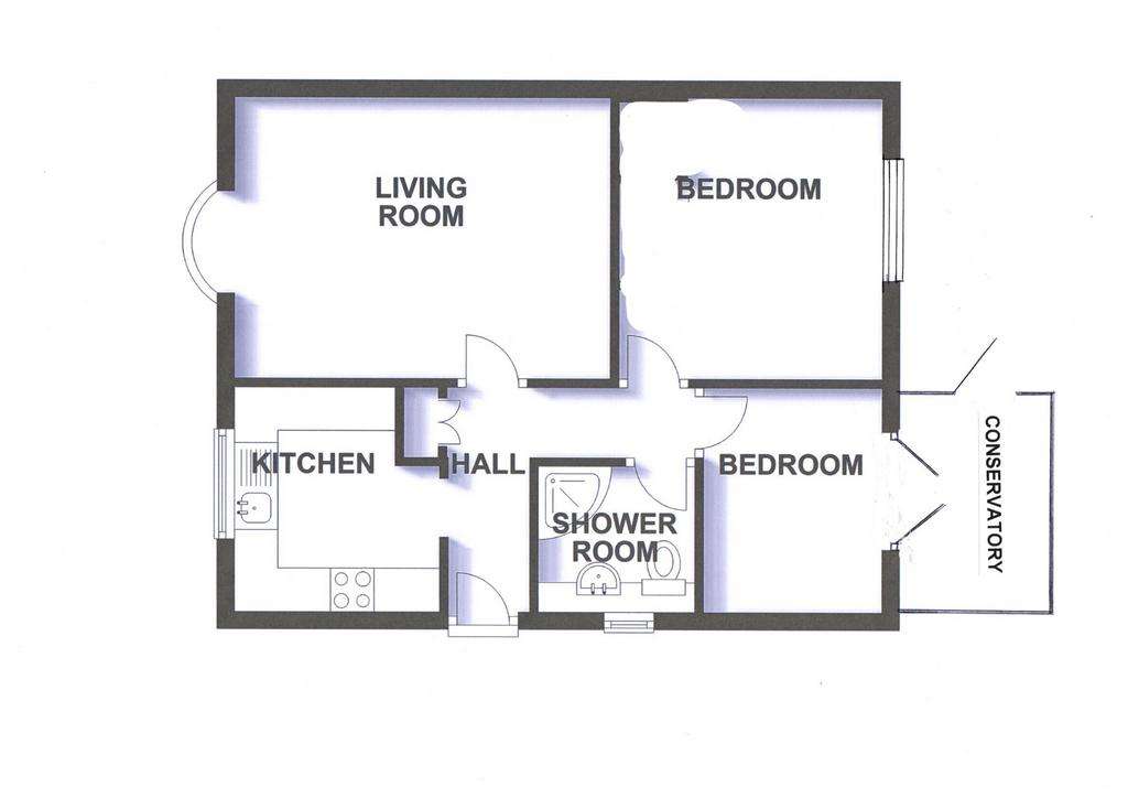 2 bedroom semi-detached bungalow for sale - floorplan