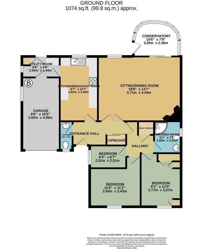 3 bedroom detached bungalow for sale - floorplan