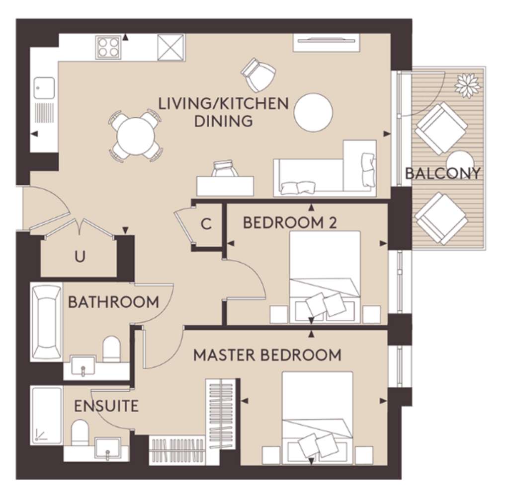 2 bedroom flat for sale - floorplan