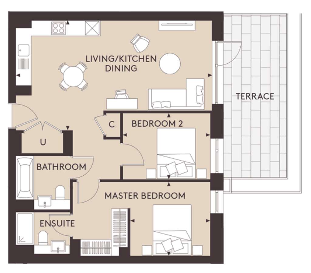 2 bedroom flat for sale - floorplan