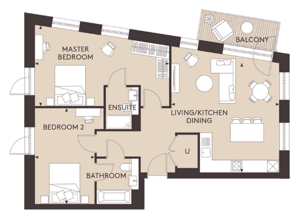 2 bedroom flat for sale - floorplan