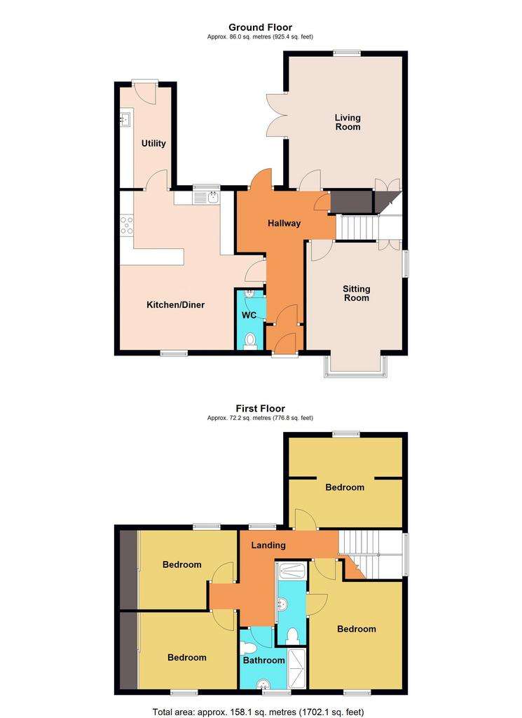 4 bedroom semi-detached house for sale - floorplan