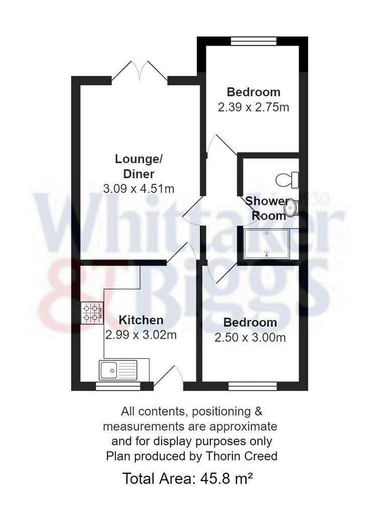 2 bedroom bungalow for sale - floorplan