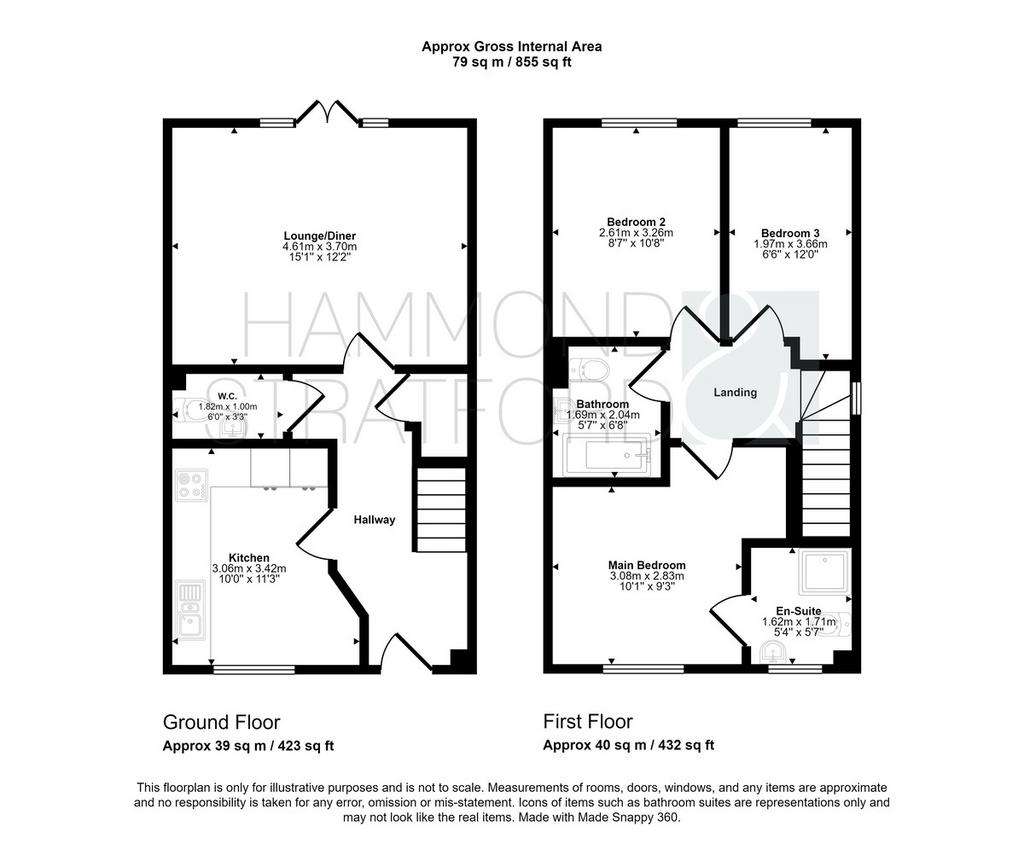 3 bedroom end of terrace house for sale - floorplan