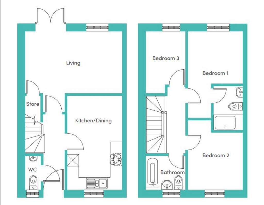 3 bedroom house to rent - floorplan