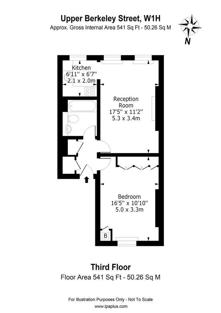 1 bedroom flat to rent - floorplan