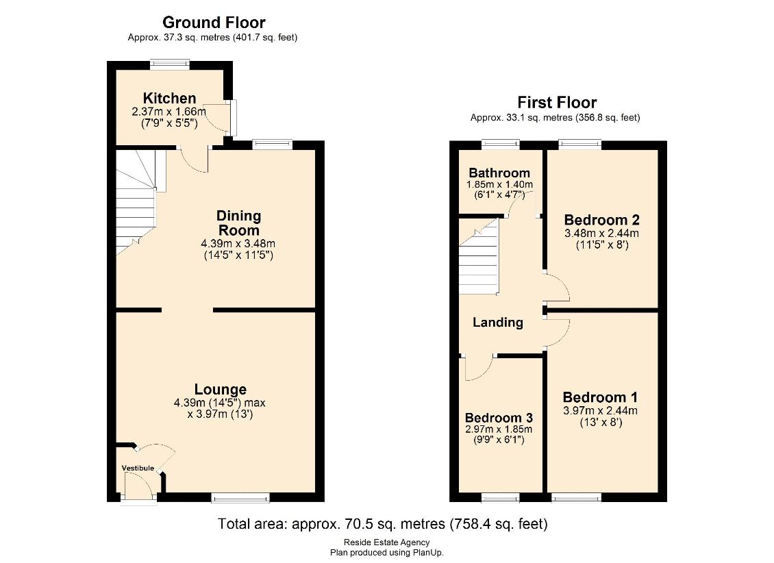 3 bedroom terraced house for sale - floorplan