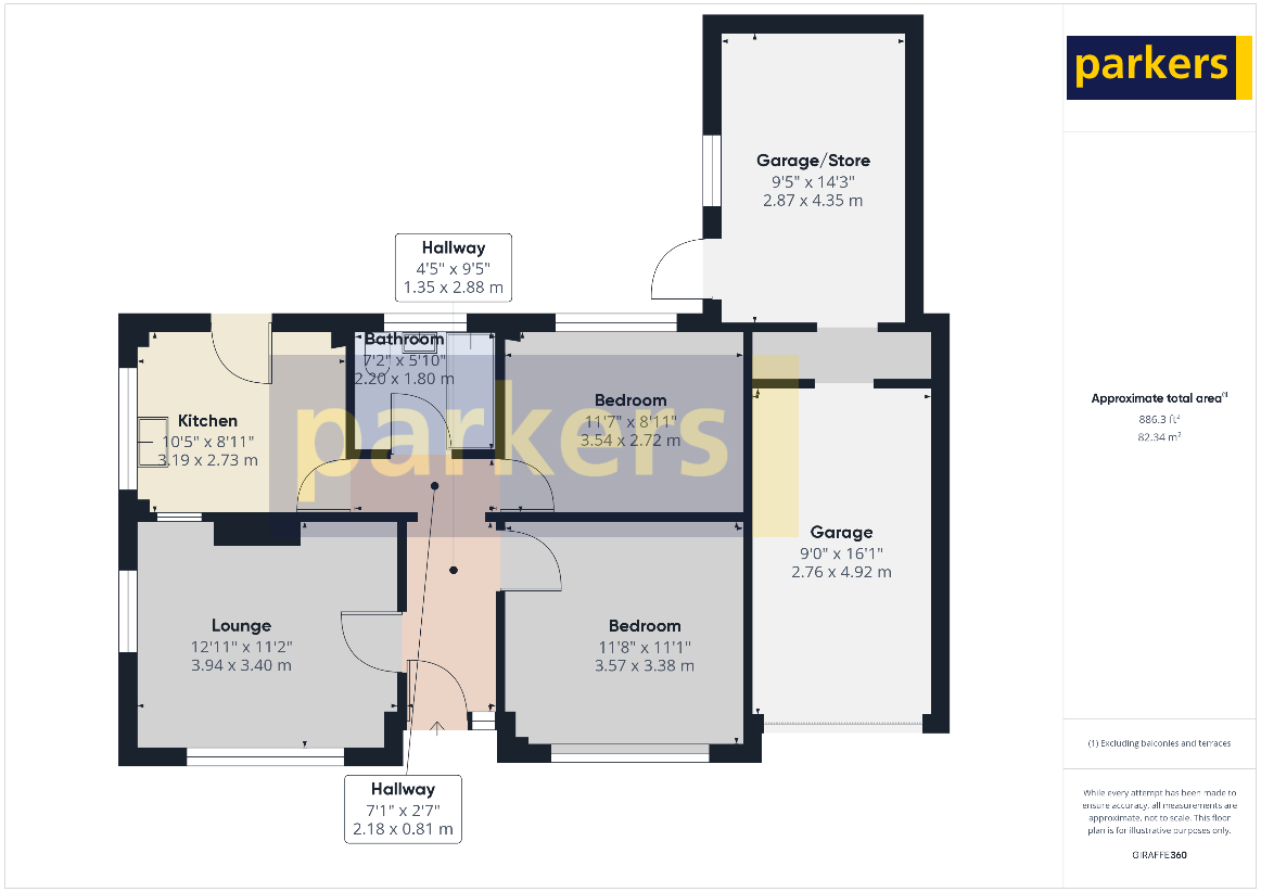 2 bedroom bungalow for sale - floorplan