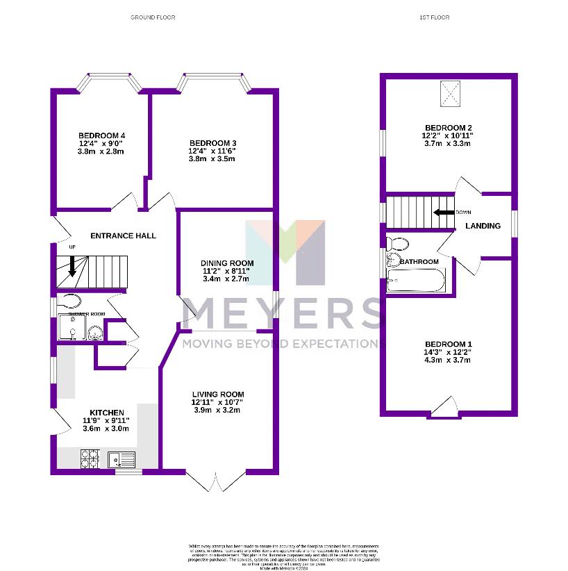 4 bedroom bungalow for sale - floorplan