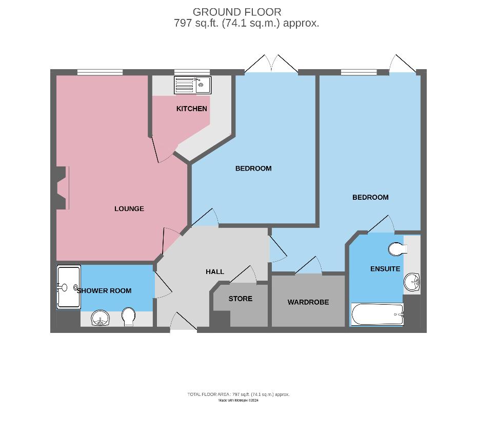 2 bedroom flat for sale - floorplan