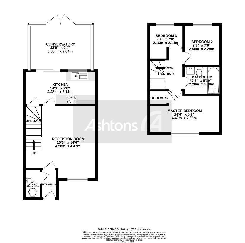 3 bedroom terraced house for sale - floorplan