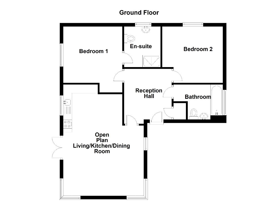 2 bedroom bungalow for sale - floorplan