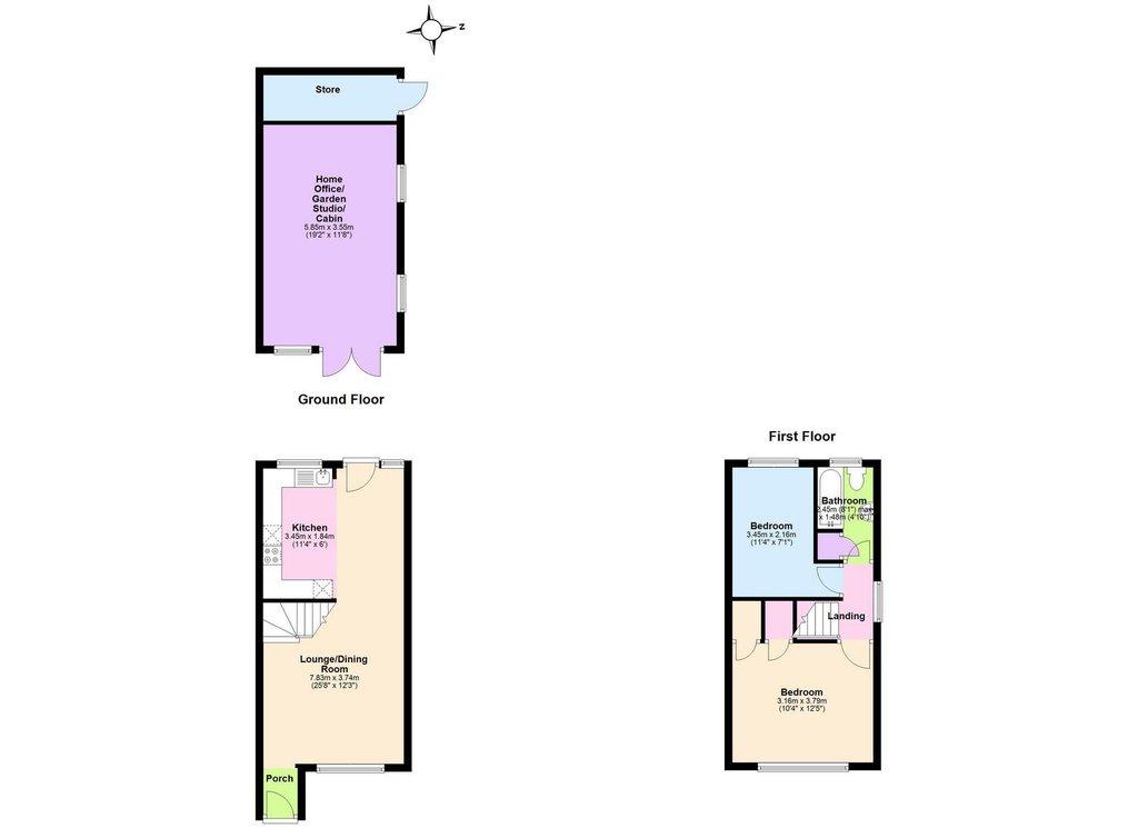 2 bedroom terraced house for sale - floorplan