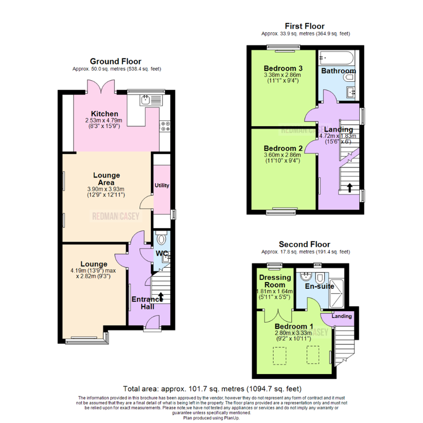 3 bedroom semi-detached house for sale - floorplan