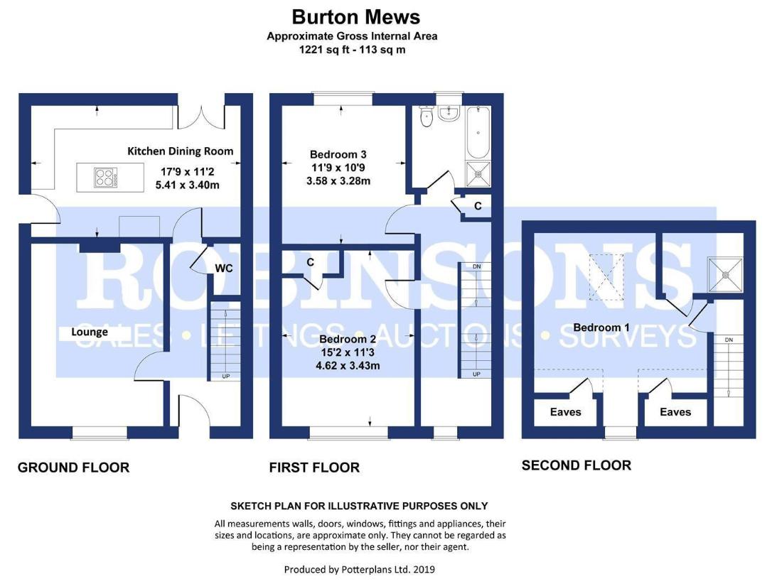 3 bedroom town house for sale - floorplan