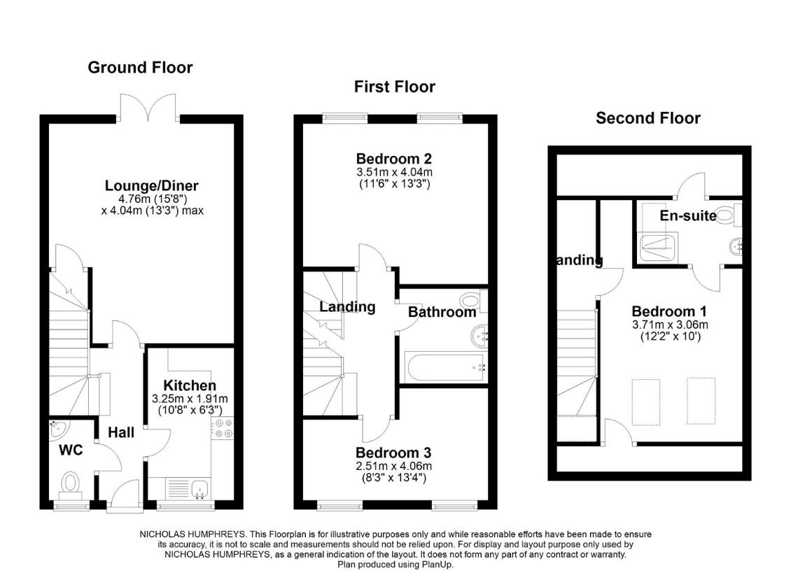 3 bedroom semi-detached house for sale - floorplan