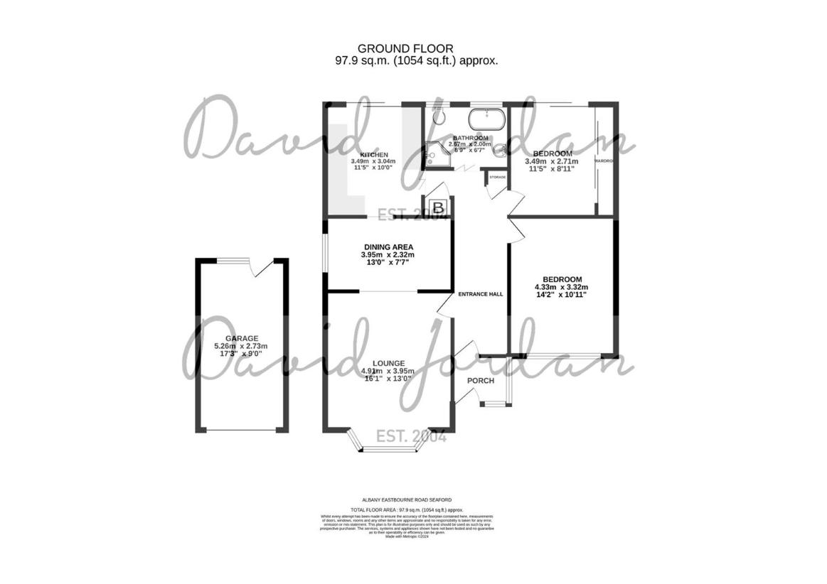 2 bedroom bungalow for sale - floorplan