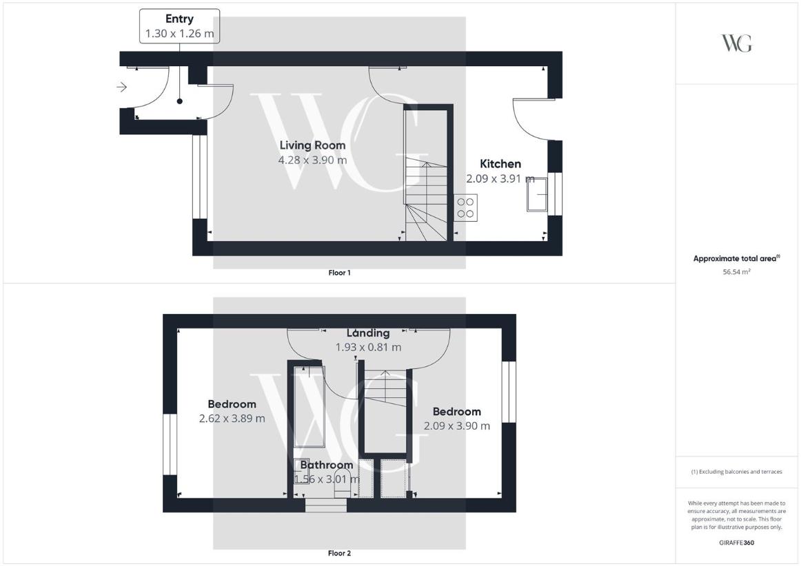 2 bedroom semi-detached house for sale - floorplan