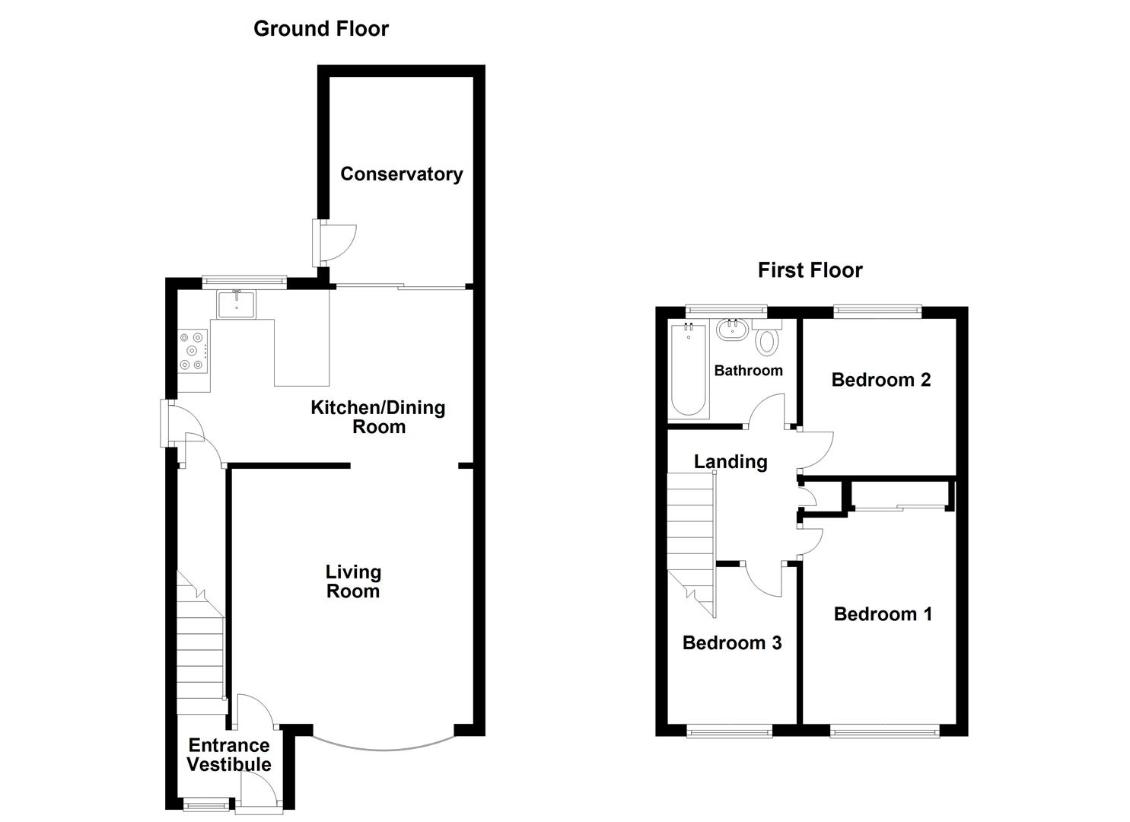 3 bedroom semi-detached house for sale - floorplan