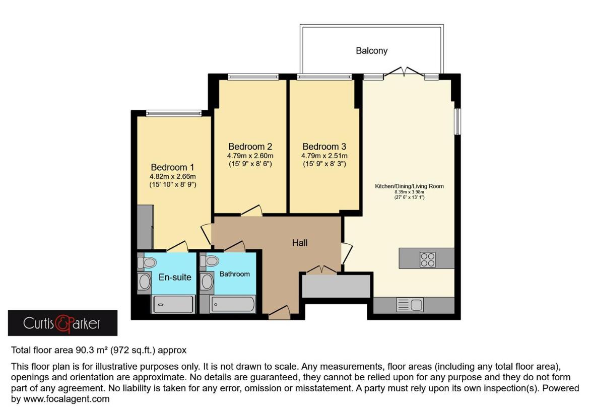 3 bedroom flat for sale - floorplan