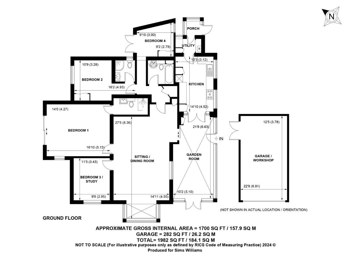 4 bedroom bungalow for sale - floorplan