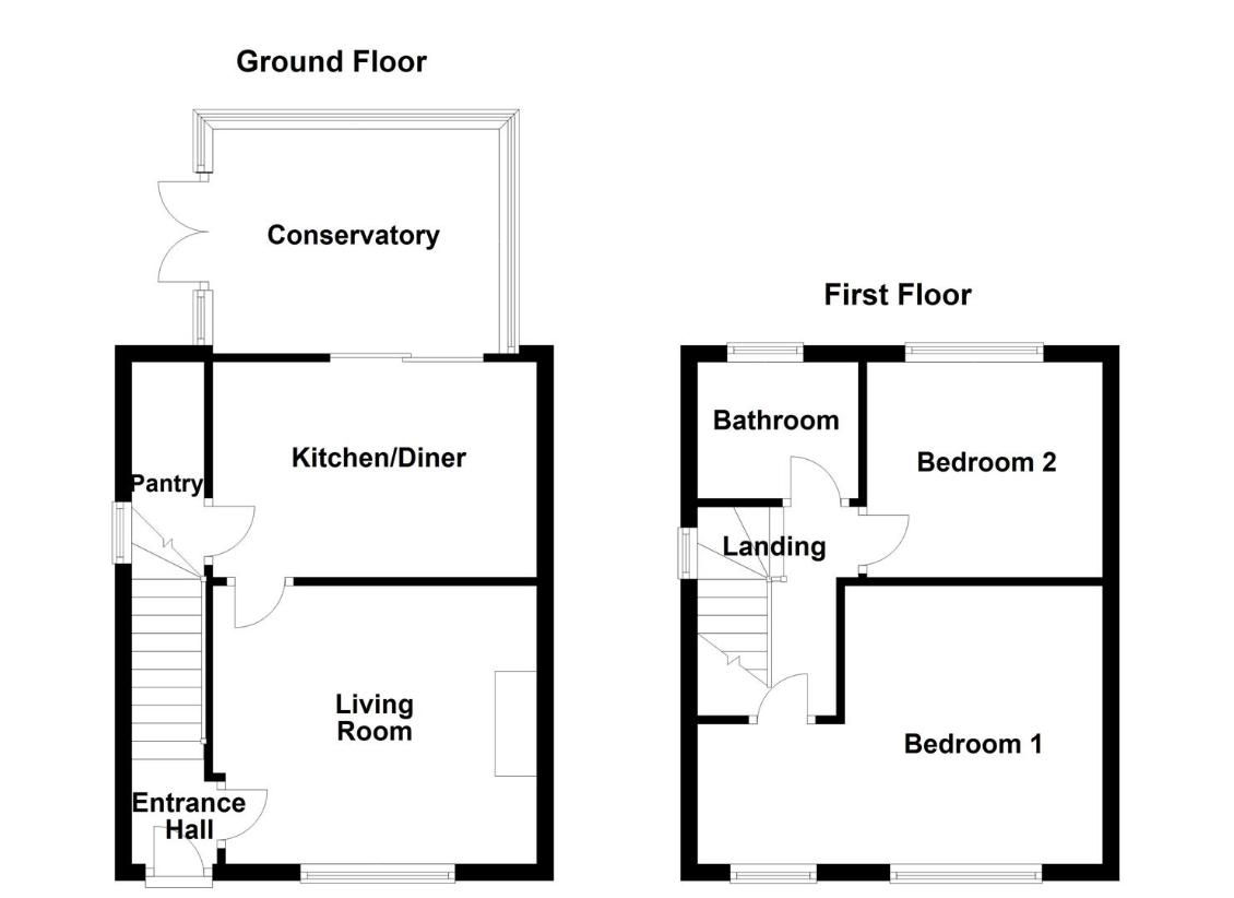 2 bedroom semi-detached house for sale - floorplan