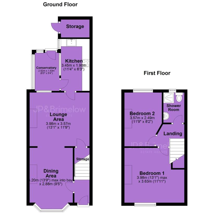 2 bedroom terraced house for sale - floorplan