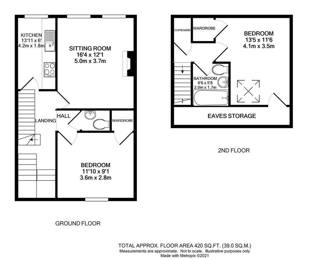 2 bedroom flat to rent - floorplan