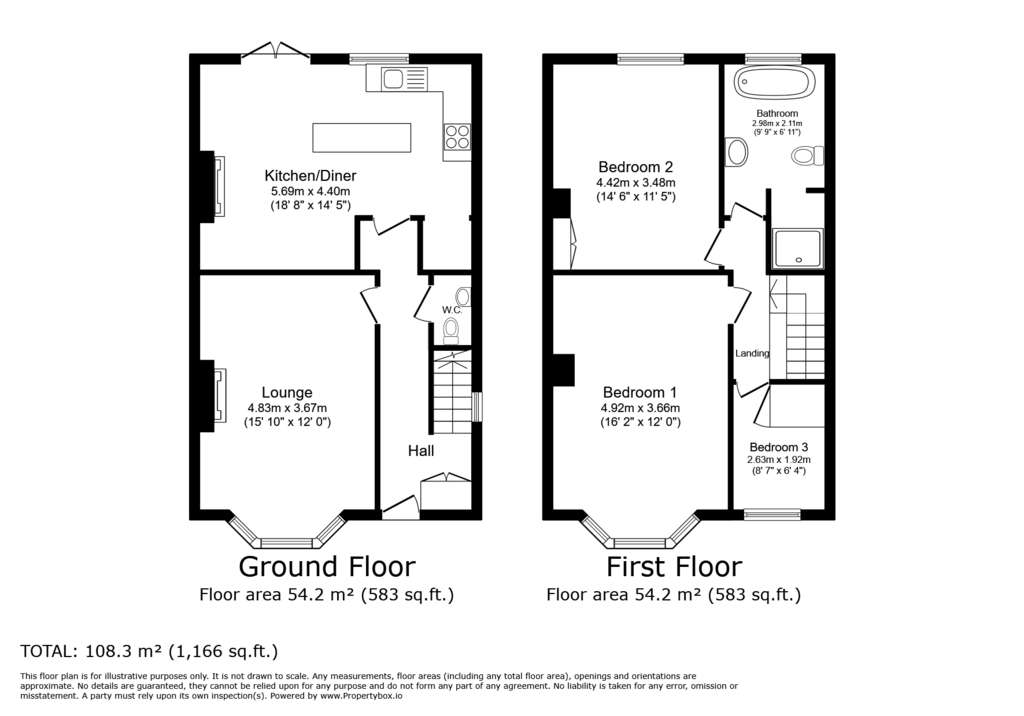 3 bedroom semi-detached house for sale - floorplan