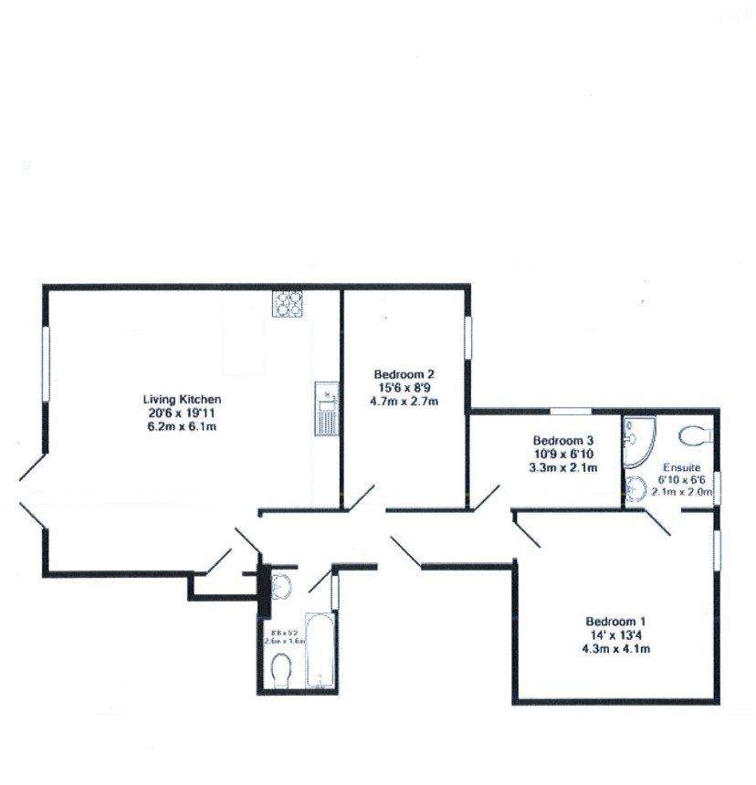 3 bedroom bungalow for sale - floorplan