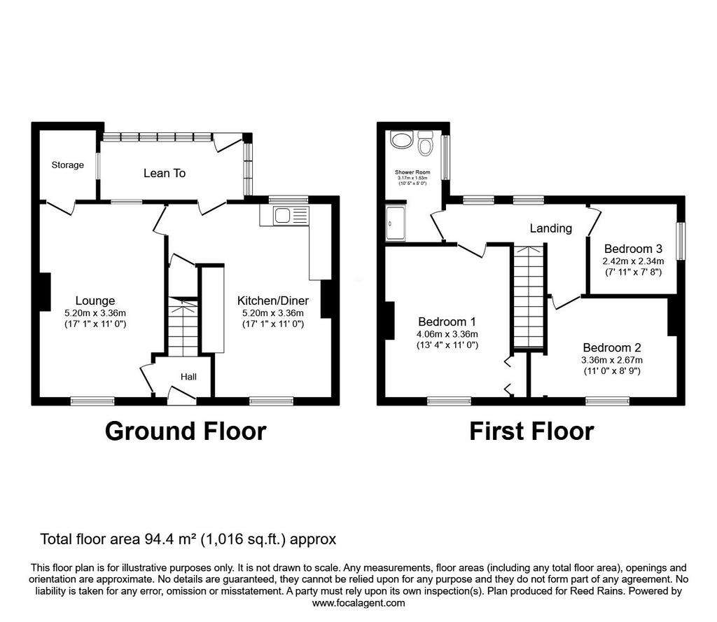 3 bedroom semi-detached house for sale - floorplan